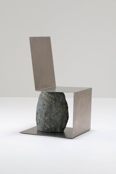 The Steel and Stone chair Dining by Batten and Kamp involved the artists working with metal benders in Hong Kong. Photo: Odunpazari Modern Museum