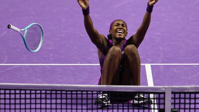 Coco Gauff after winning match point to claim her first WTA Finals crown at the age of 20 and become the youngest player to win the title since Maria Sharapova in 2004. Reuters