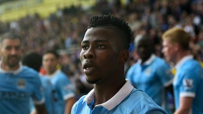 Manchester City's Kelechi Iheanacho during a Premier League match against Crystal Palace on September 12, 2015. Iheanacho joined Leicester City in the summer of 2017. Getty
